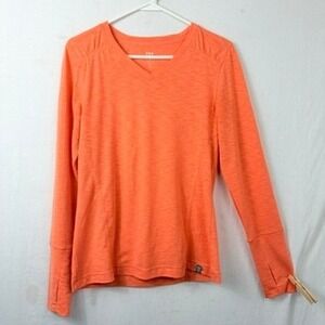 Title Nine Matahari Long Sleeve V-Neck Top Thumbholes Sz Small Athletic Wicking